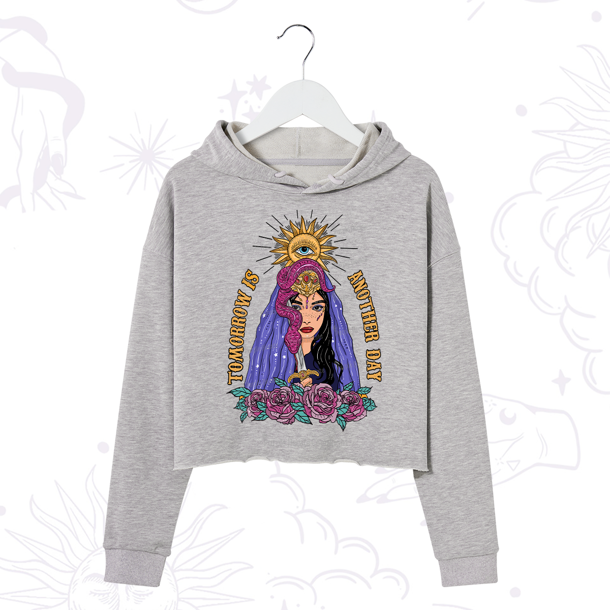 Purplehecate Prophetic Eye Witch Crop Hoodie