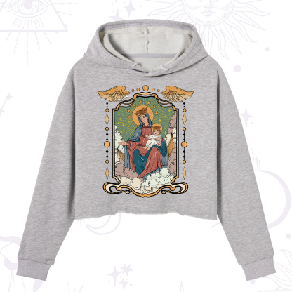 Purplehecate The Lady Of the Rosary Crop Hoodie