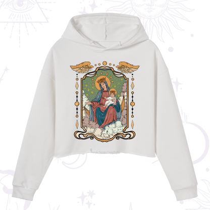Purplehecate The Lady Of the Rosary Crop Hoodie