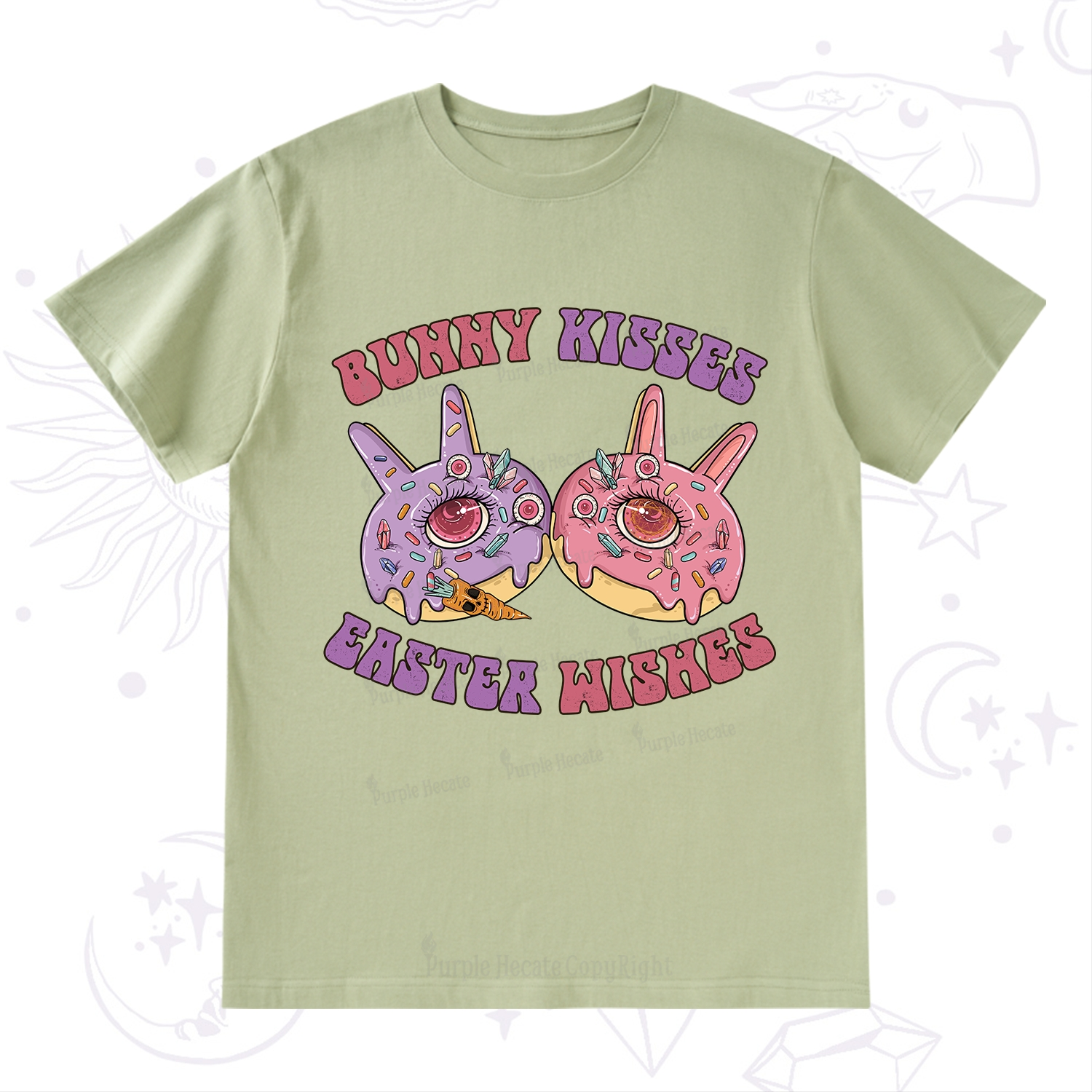 Purplehecate Bunny Kisses Easter Wishes T-Shirt