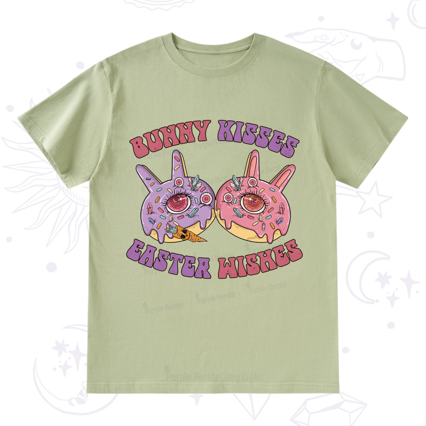 Purplehecate Bunny Kisses Easter Wishes T-Shirt