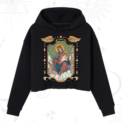 Purplehecate The Lady Of the Rosary Crop Hoodie