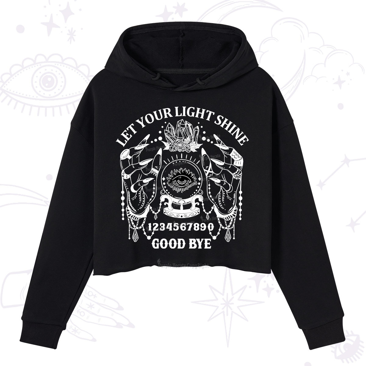 Purplehecate Let Your Light Shine Crop Hoodie