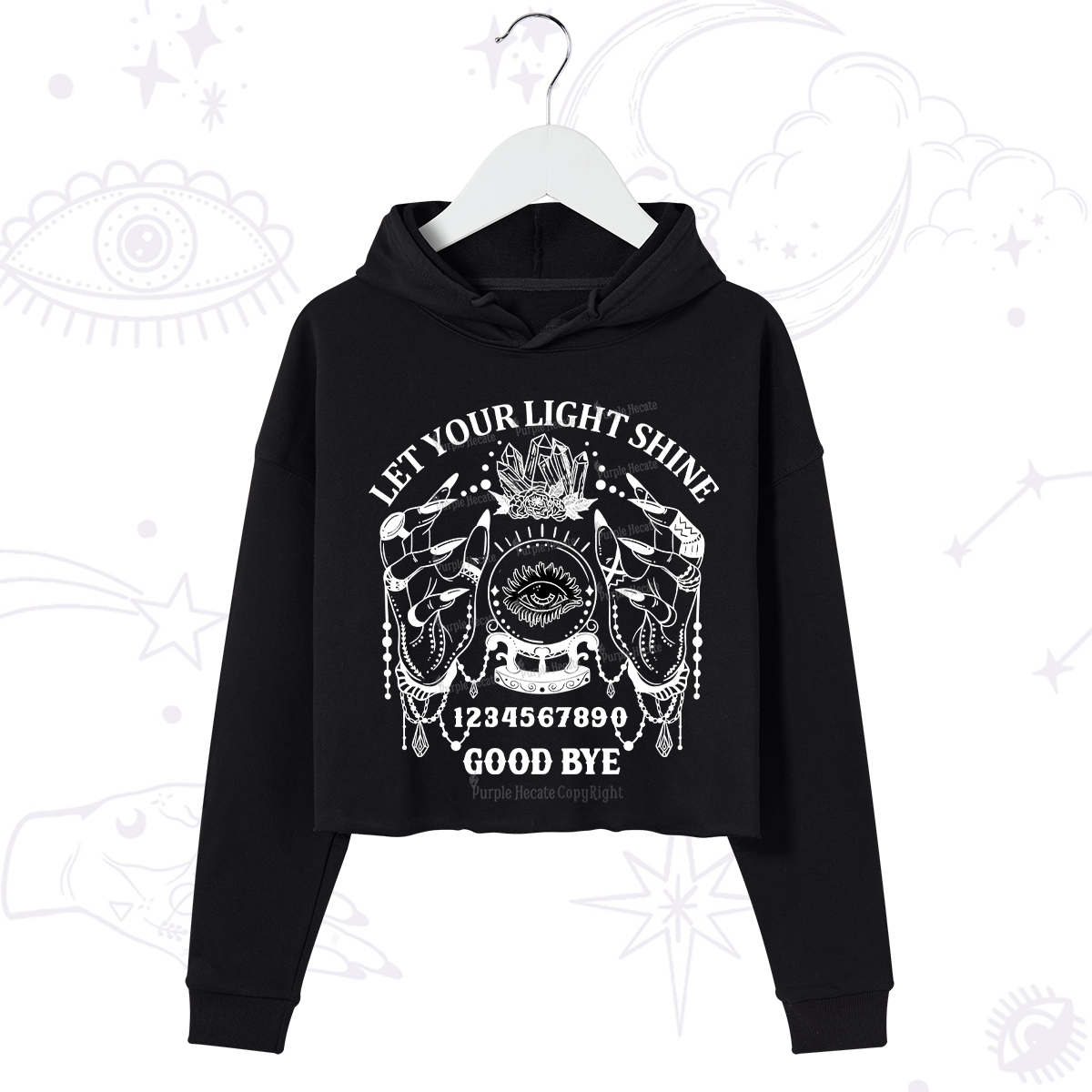 Purplehecate Let Your Light Shine Crop Hoodie