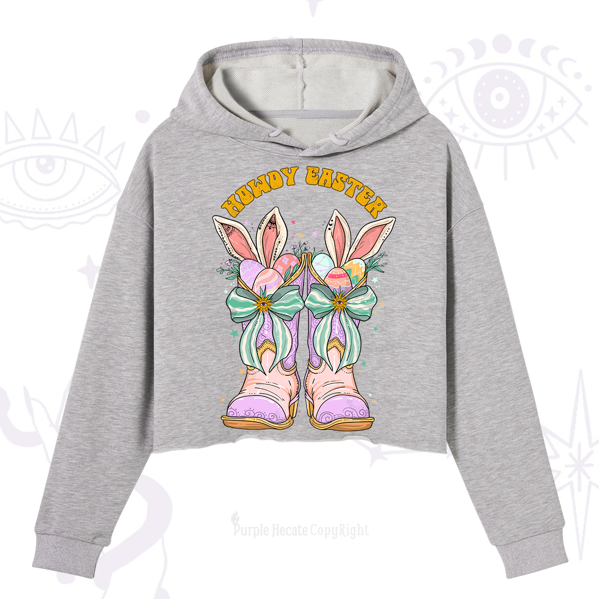 Purplehecate Howdy Easter Crop Hoodie