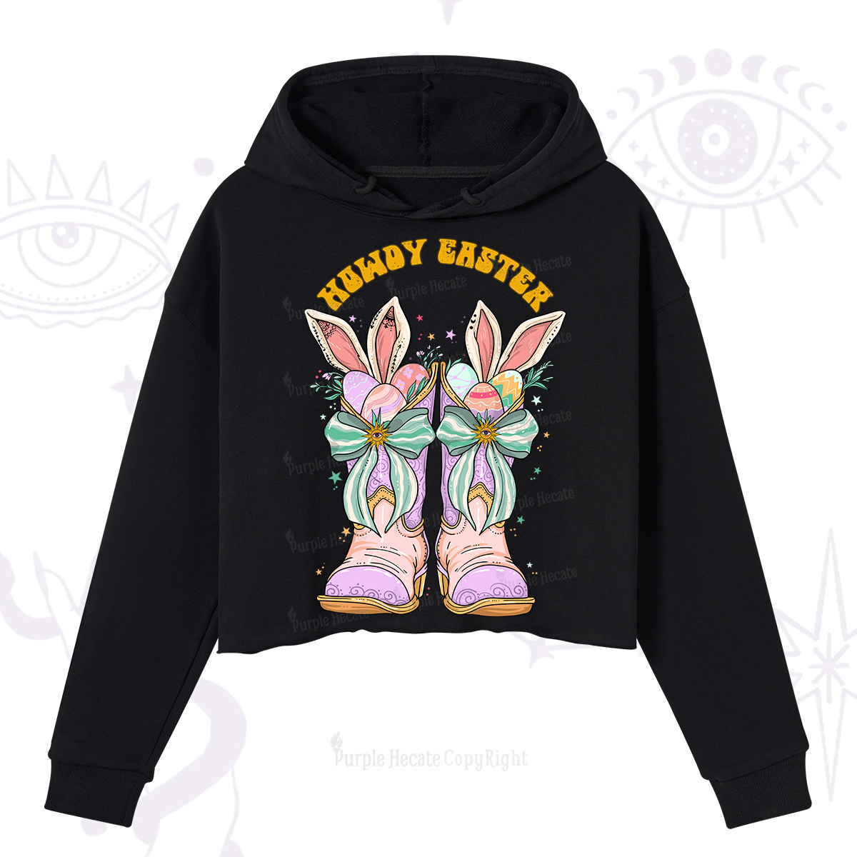 Purplehecate Howdy Easter Crop Hoodie
