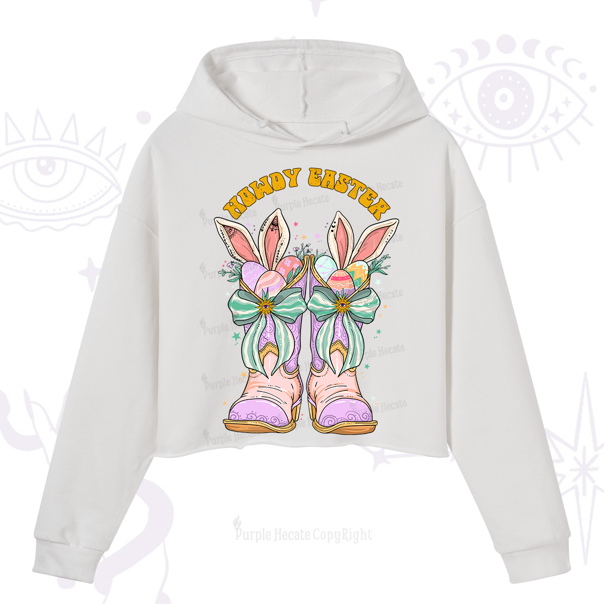Purplehecate Howdy Easter Crop Hoodie