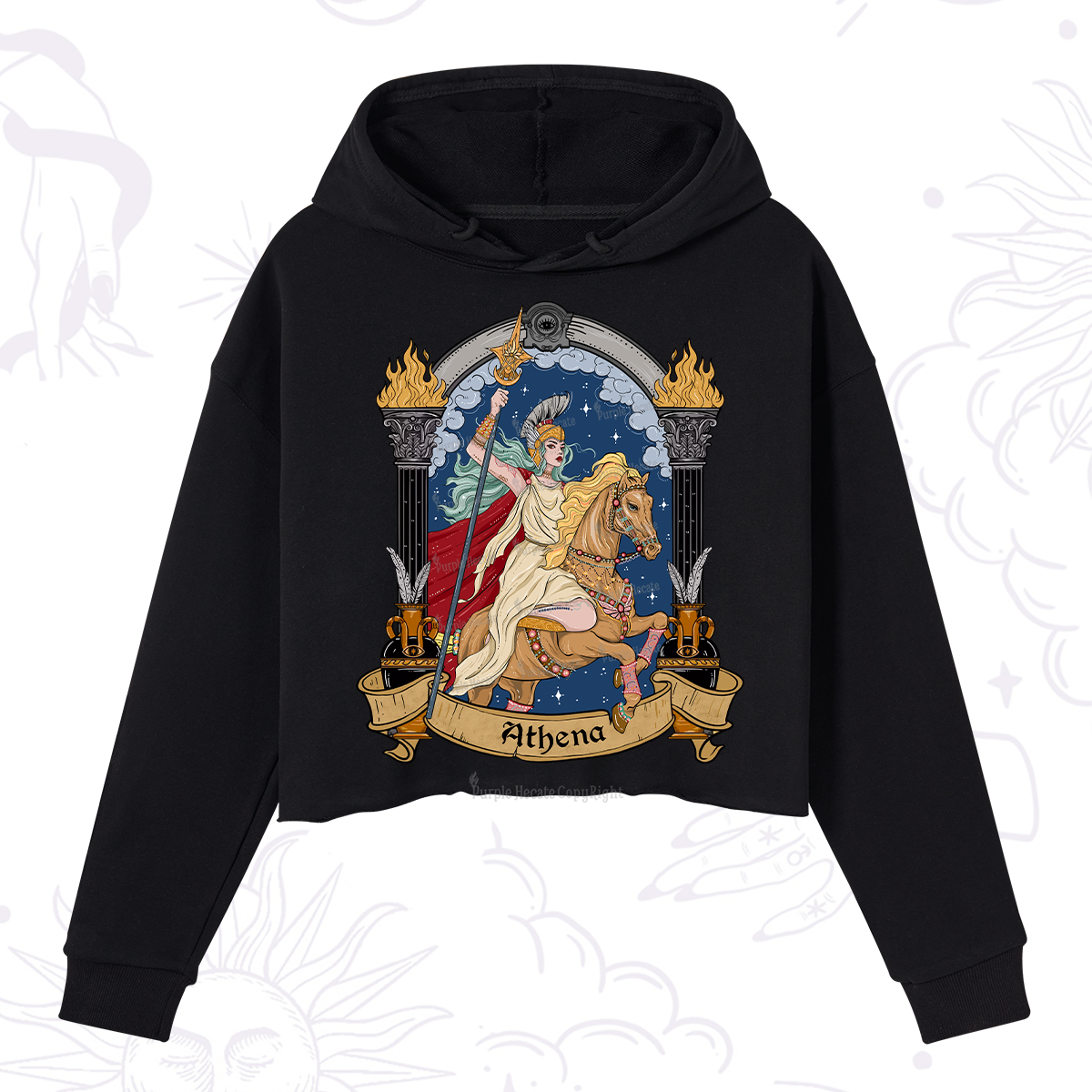 Purplehecate The Mighty Goddess Athena Hoodie