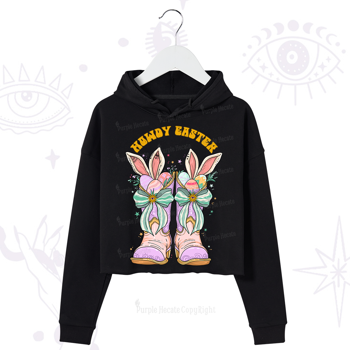 Purplehecate Howdy Easter Crop Hoodie