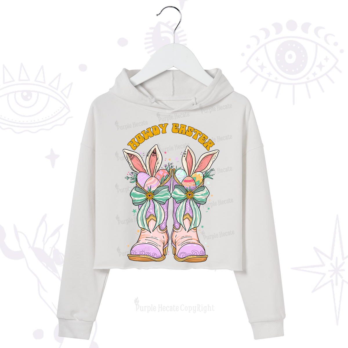 Purplehecate Howdy Easter Crop Hoodie