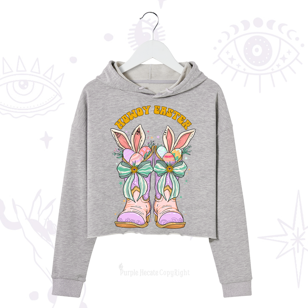 Purplehecate Howdy Easter Crop Hoodie