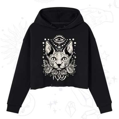 Purplehecate Mystical Cat Crop Hoodie