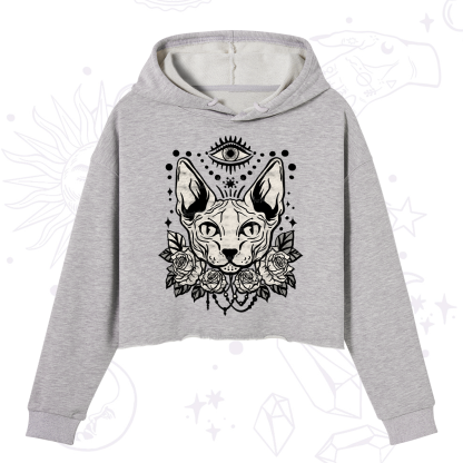 Purplehecate Mystical Cat Crop Hoodie