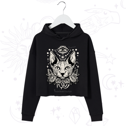 Purplehecate Mystical Cat Crop Hoodie