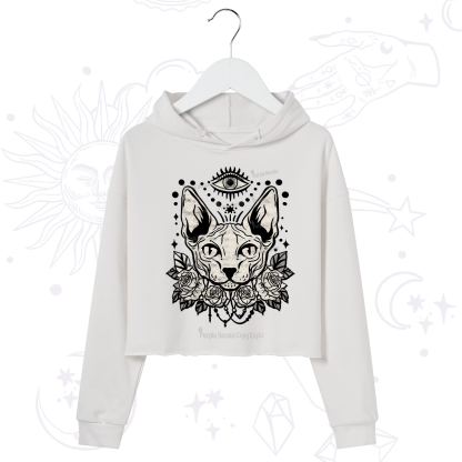 Purplehecate Mystical Cat Crop Hoodie