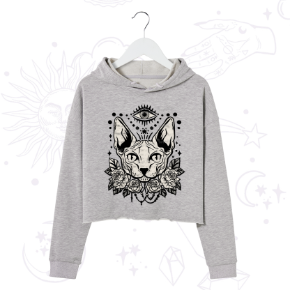 Purplehecate Mystical Cat Crop Hoodie