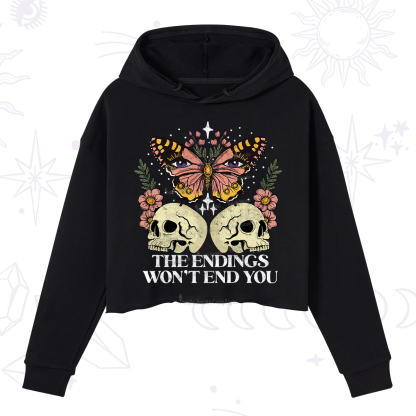 Purplehecate The Endings Won't End You Crop Hoodie