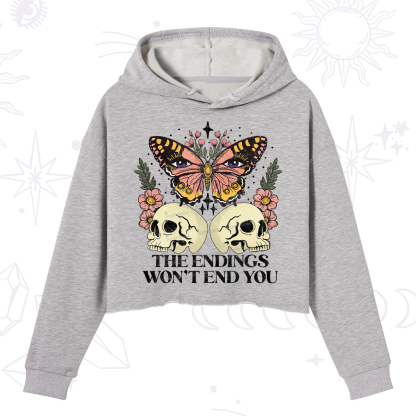 Purplehecate The Endings Won't End You Crop Hoodie