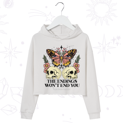 Purplehecate The Endings Won't End You Crop Hoodie