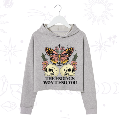 Purplehecate The Endings Won't End You Crop Hoodie