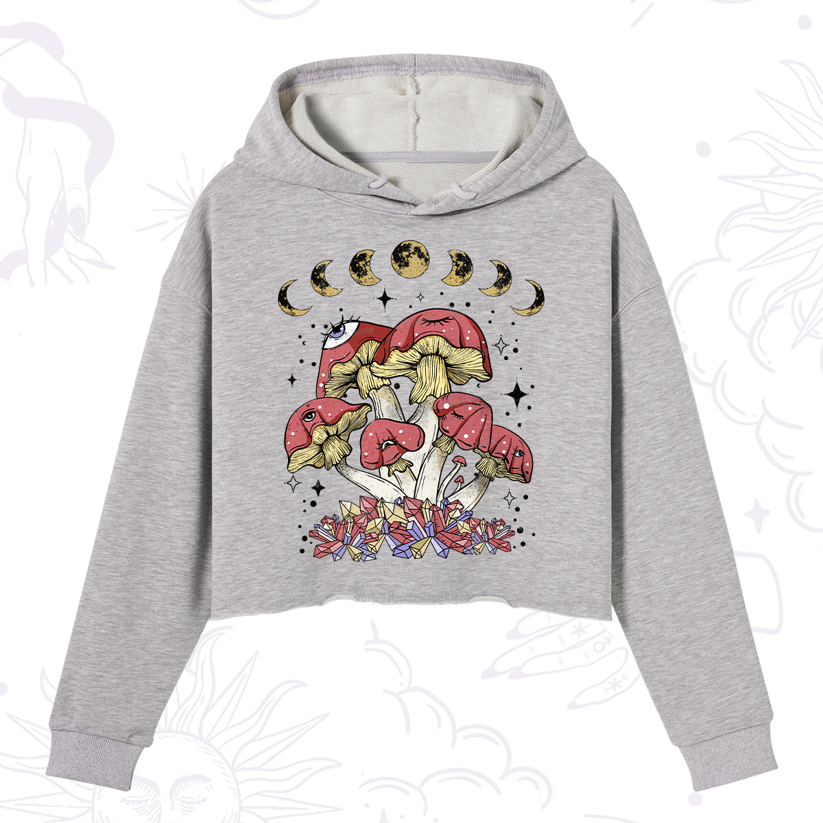 Purplehecate Magic Mushroom Crop Hoodie