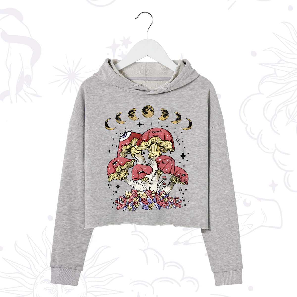 Purplehecate Magic Mushroom Crop Hoodie