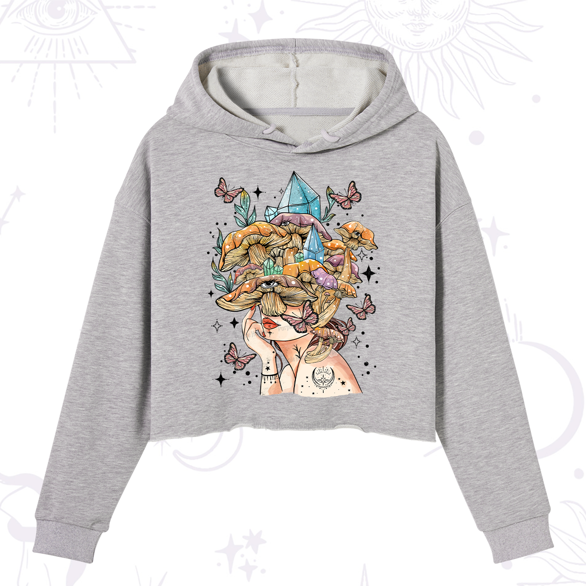 Purplehecate Crystal Goddess Crop Hoodie