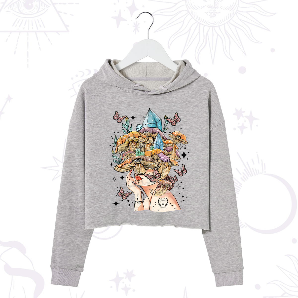 Purplehecate Crystal Goddess Crop Hoodie