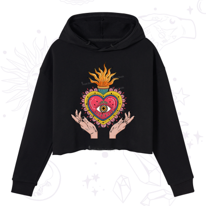 Purplehecate The Fiery Eye Crop Hoodie