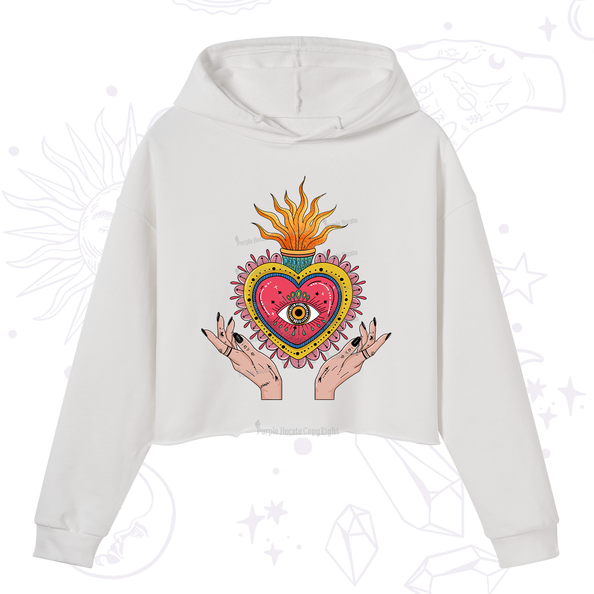 Purplehecate The Fiery Eye Crop Hoodie