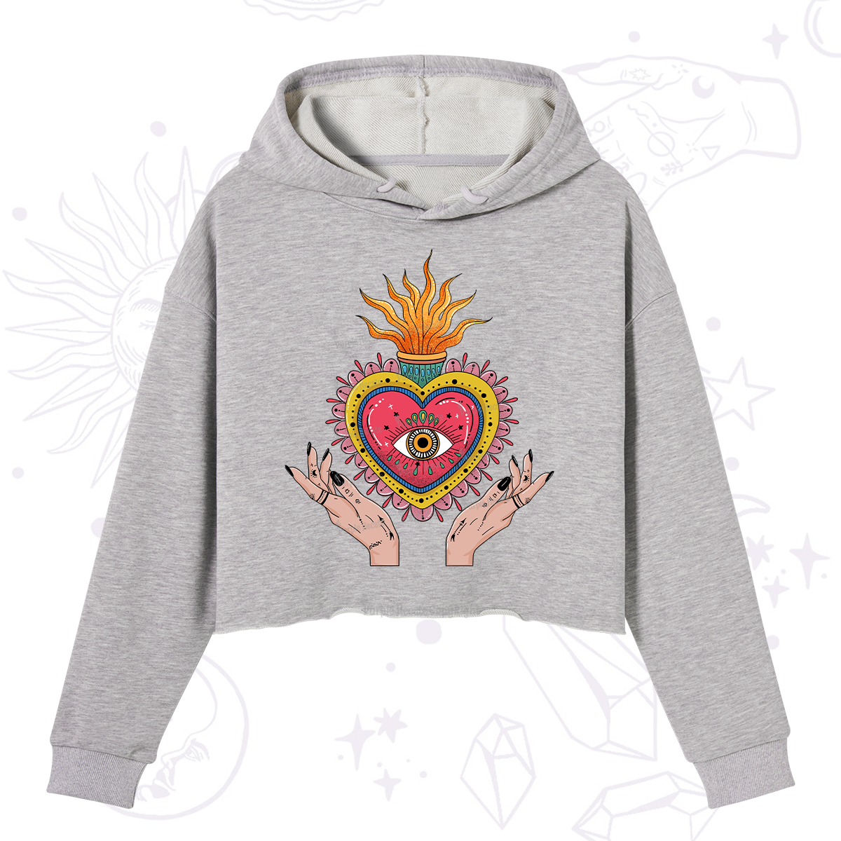 Purplehecate The Fiery Eye Crop Hoodie