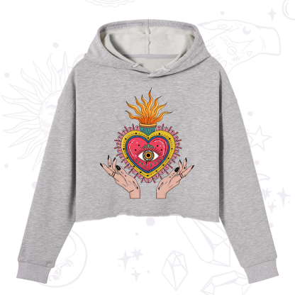 Purplehecate The Fiery Eye Crop Hoodie