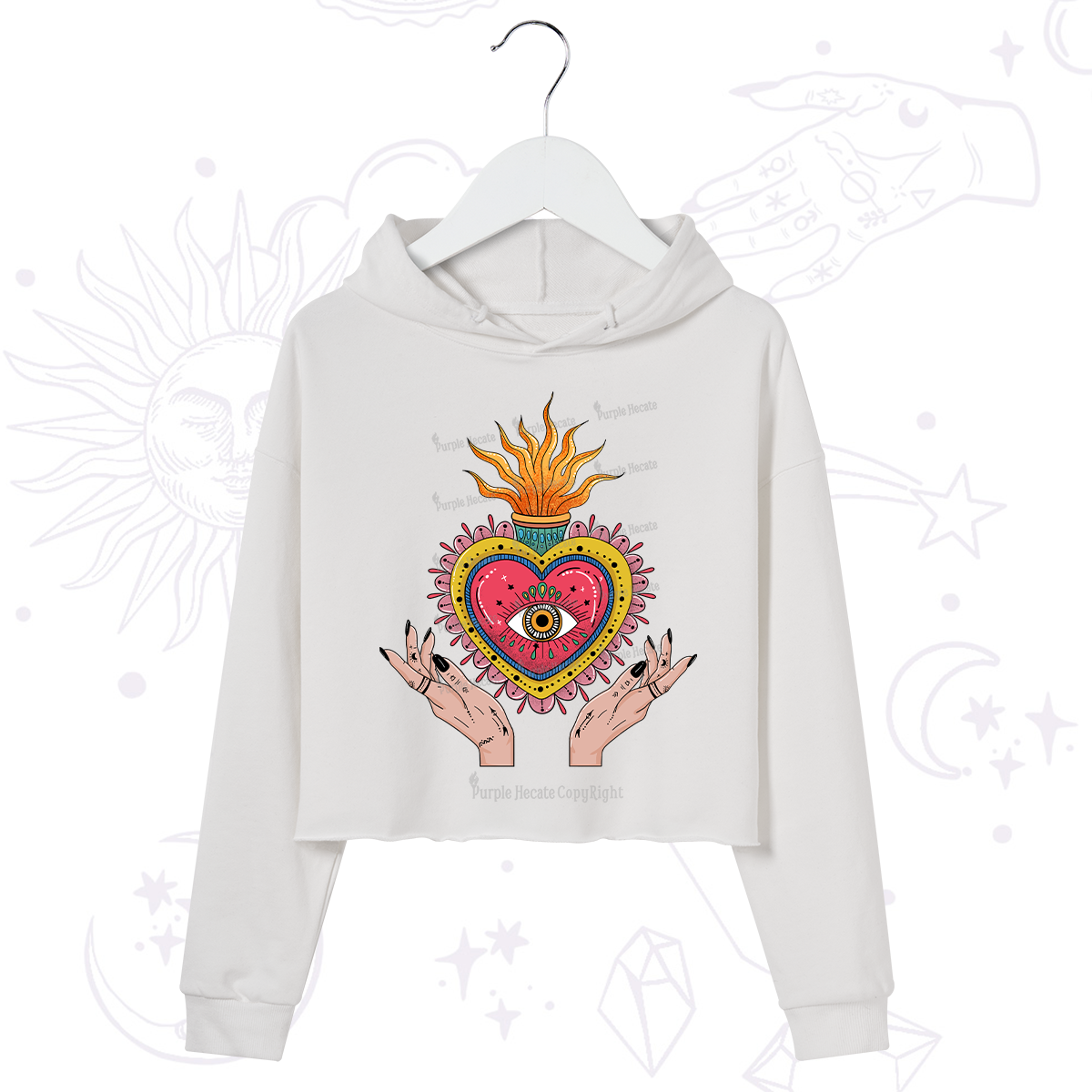 Purplehecate The Fiery Eye Crop Hoodie