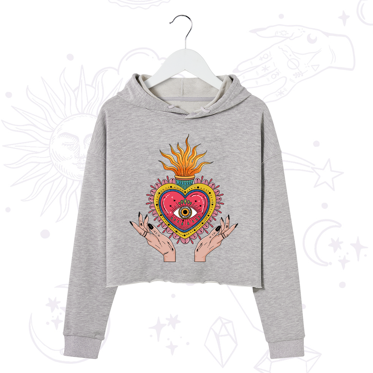 Purplehecate The Fiery Eye Crop Hoodie