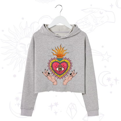 Purplehecate The Fiery Eye Crop Hoodie