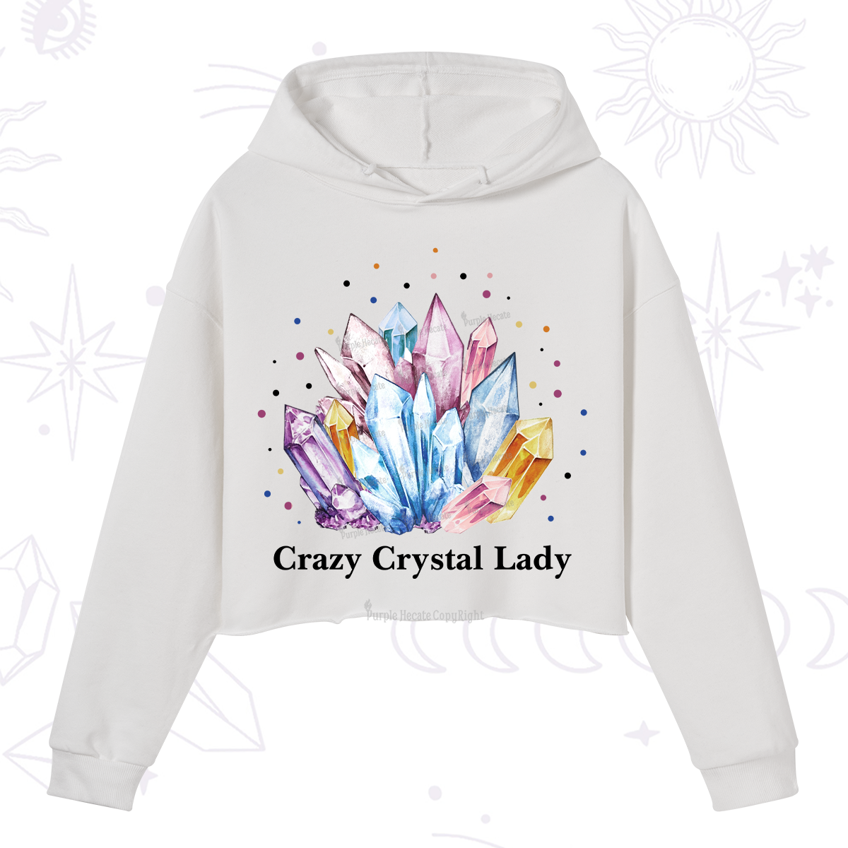 Purplehecate Crazy Crystal Crop Hoodie
