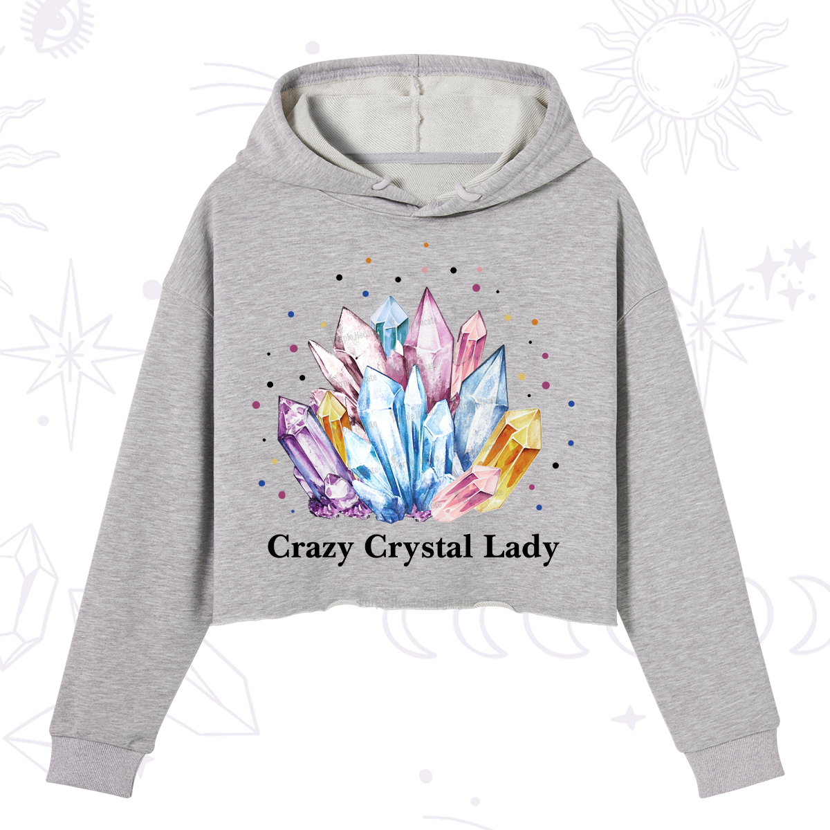Purplehecate Crazy Crystal Crop Hoodie
