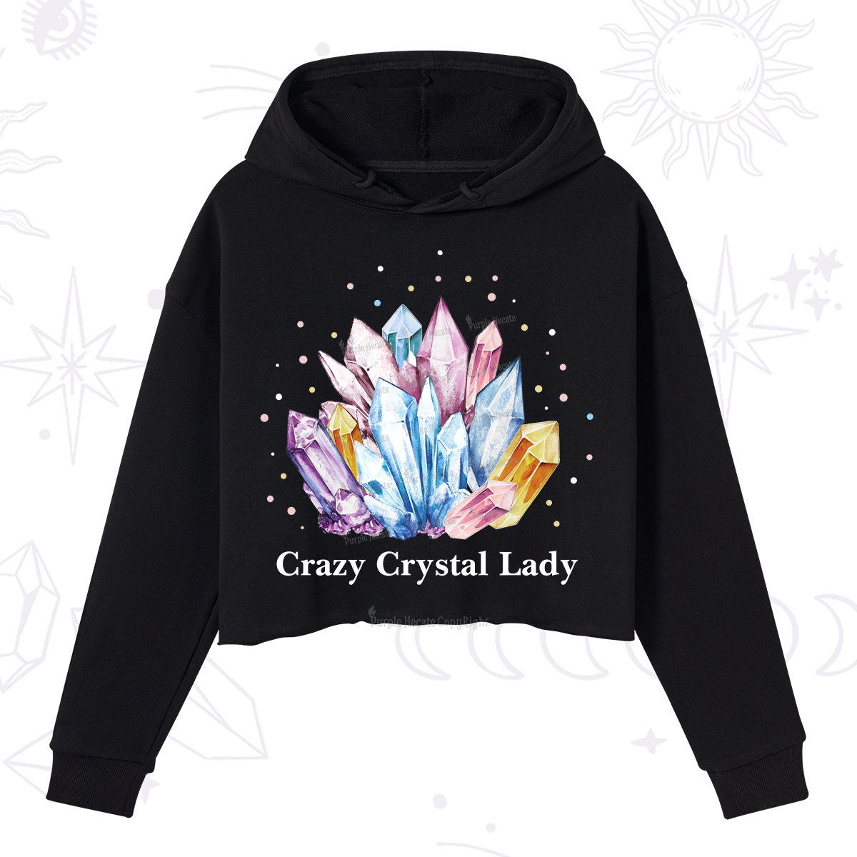 Purplehecate Crazy Crystal Crop Hoodie