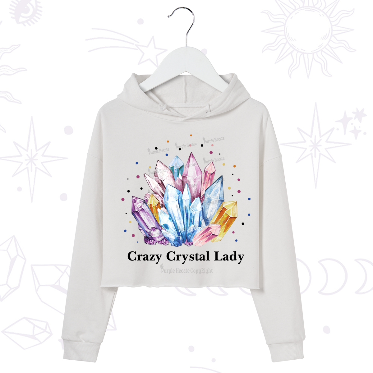 Purplehecate Crazy Crystal Crop Hoodie