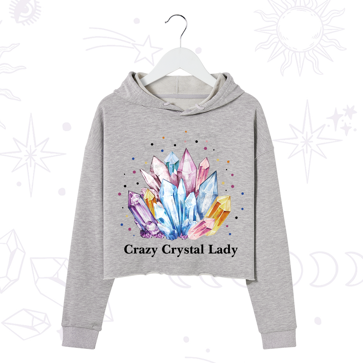 Purplehecate Crazy Crystal Crop Hoodie