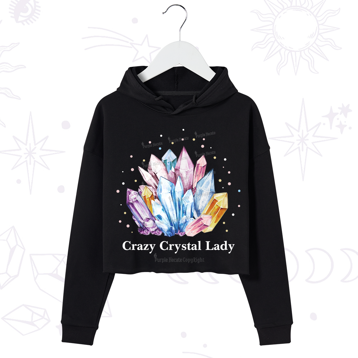 Purplehecate Crazy Crystal Crop Hoodie