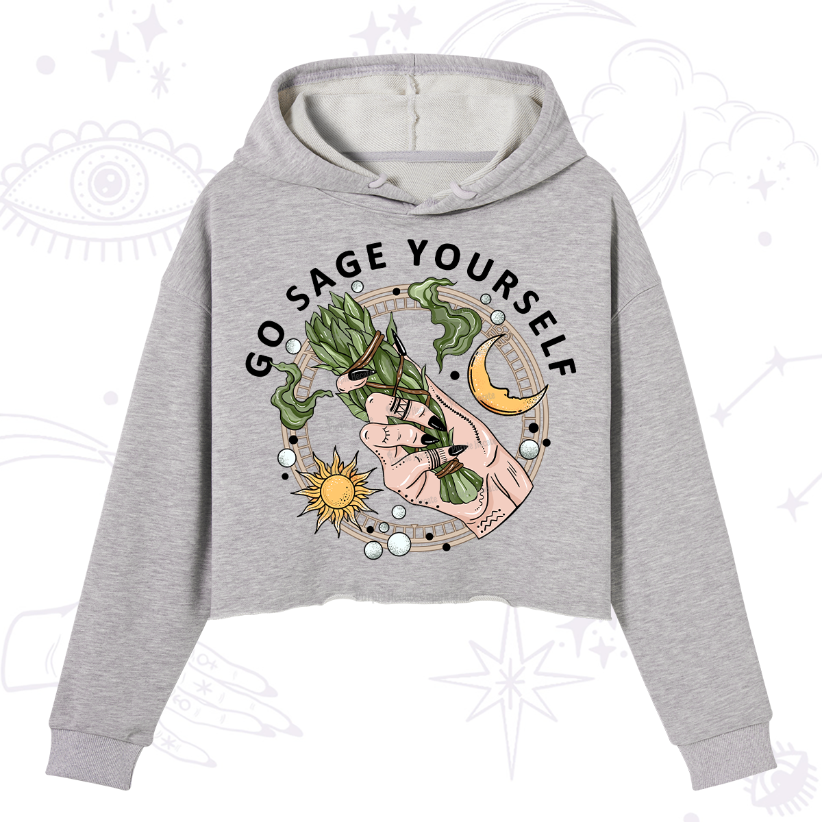 Purplehecate Go Sage Yourself Crop Hoodie