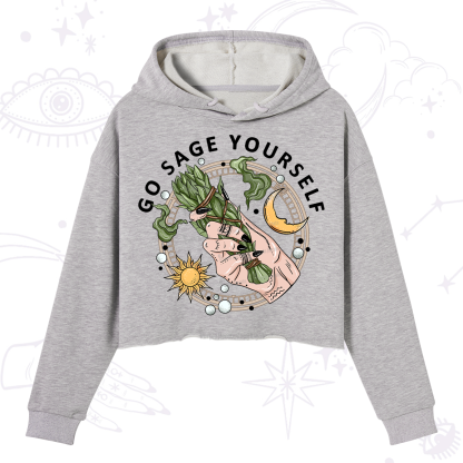 Purplehecate Go Sage Yourself Crop Hoodie