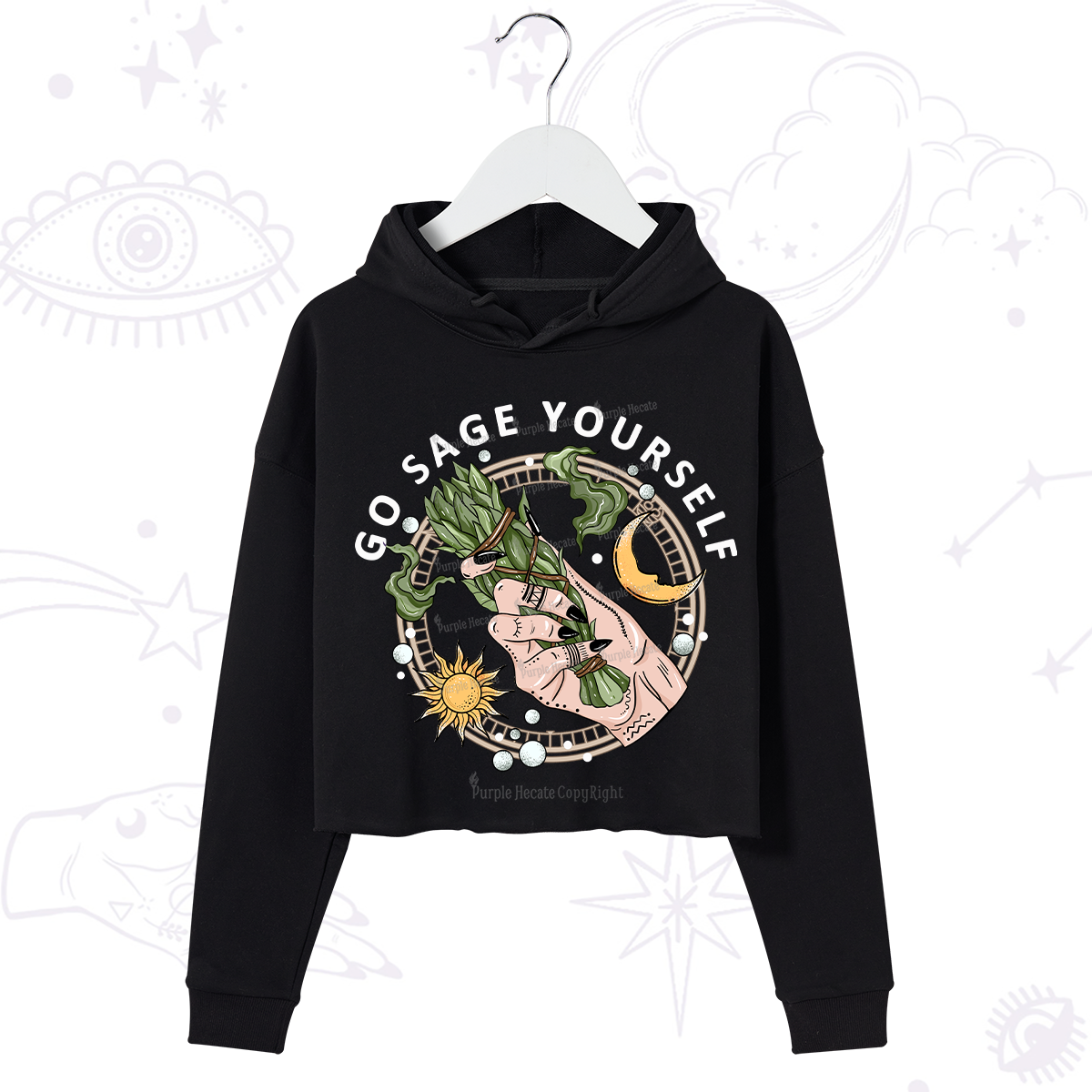 Purplehecate Go Sage Yourself Crop Hoodie