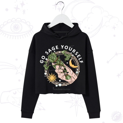Purplehecate Go Sage Yourself Crop Hoodie