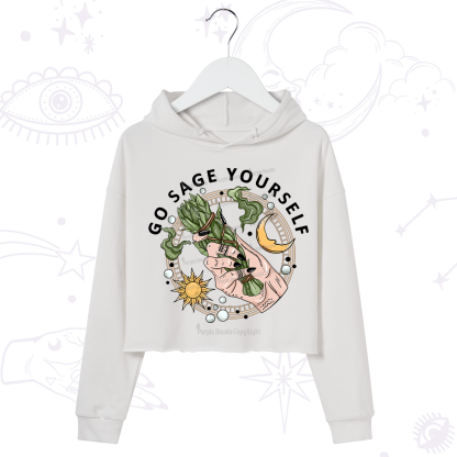 Purplehecate Go Sage Yourself Crop Hoodie