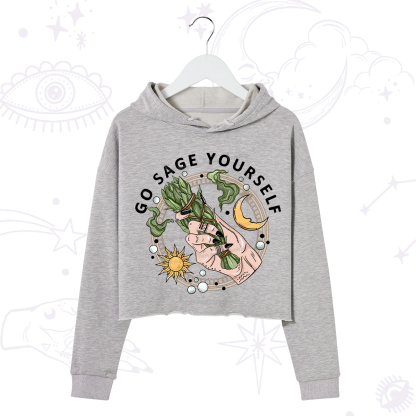 Purplehecate Go Sage Yourself Crop Hoodie
