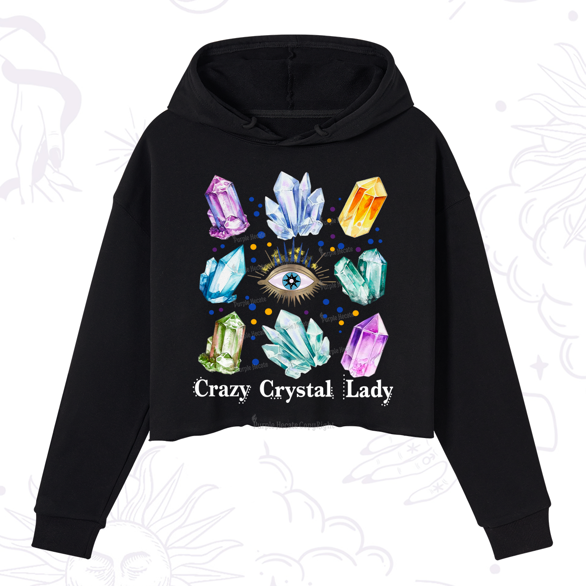 Purplehecate Crysral Lady Crop Hoodie