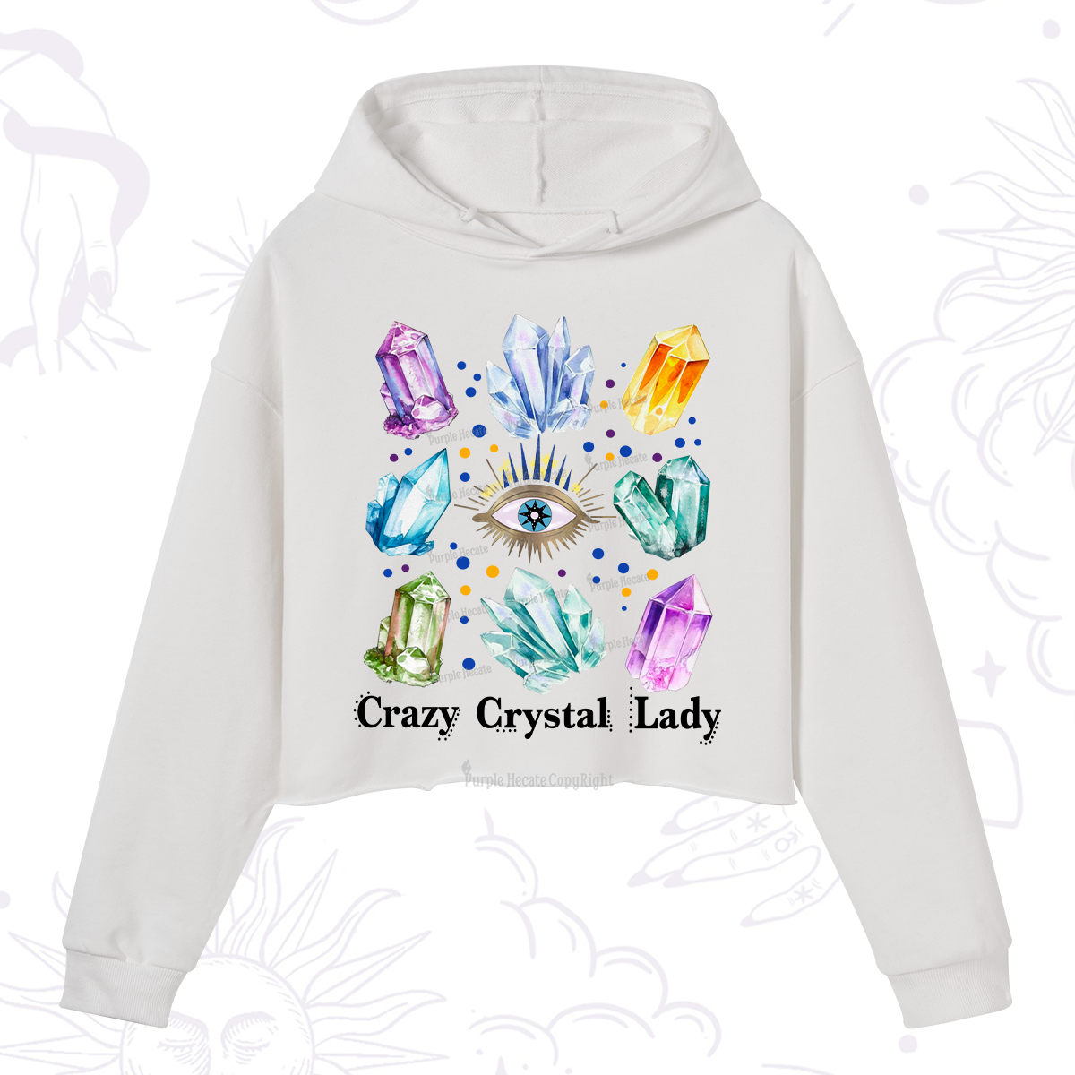 Purplehecate Crysral Lady Crop Hoodie