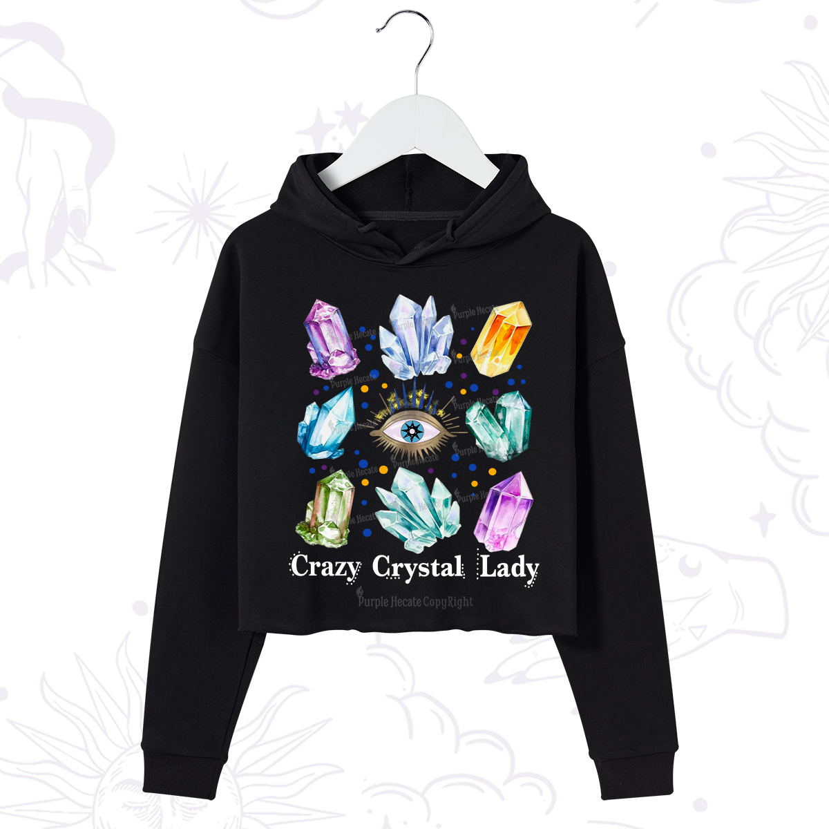 Purplehecate Crysral Lady Crop Hoodie